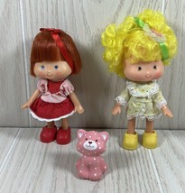Strawberry Shortcake &amp; Lemon Meringue 2016 reissue 1980s-style dolls Custard cat - £31.28 GBP