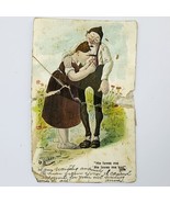 Antique 1900&#39;s Postcard Artist Signed Otto Huber Cute German Couple He L... - €5,64 EUR