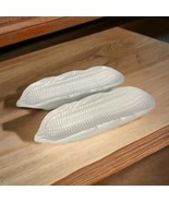 Set of 2 Vintage Corn on the Cob Ceramic Plates PIC Taiwan White Boat - €22,79 EUR