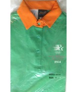 NOS Vintage 1984 LEVIS Olympic Staff Uniform Polo Shirt Los Angeles Small Green - $35.50