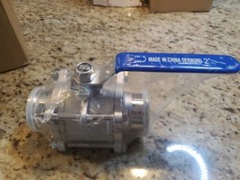 SANITARY BALL VALVE 2&quot; 1000 WOG FULL PORT TRI CLAMP END 316 STAINLESS WH169 - $355.41