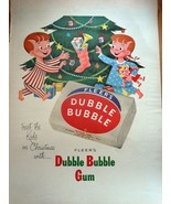 Fleer’s Dubble Bubble Gum Christmas Magazine Advertising Print Ad Art La... - $15.99