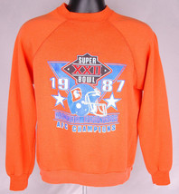 VTG Denver Broncos Sweatshirt-Super Bowl XXII-Large-Orange-1987 AFC Champions - £26.83 GBP