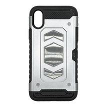 Card Holding Armor Style Case for iPhone XR 6.1&quot; SILVER - £6.12 GBP
