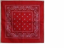 K&#39;s Novelties Wholesale Lot of 12 22&quot; x 22&quot; Paisley Red Bandanna - £20.84 GBP