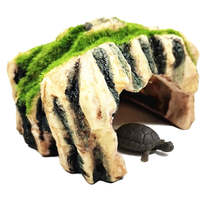 GT46 Flocked Caple Box Turtle Hiding Nest Moss Cave Turtle Cave Sunbed - £5.52 GBP