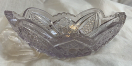 Vintage Oval Cut Glass Dish In Soft Purple 5.75”x 3.5” - £11.22 GBP