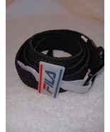 FILA MEN&#39;S LOGO BLACK BRAIDED LEATHER BLACK METAL BUCKLE BELT 40-42 NWT - $10.93