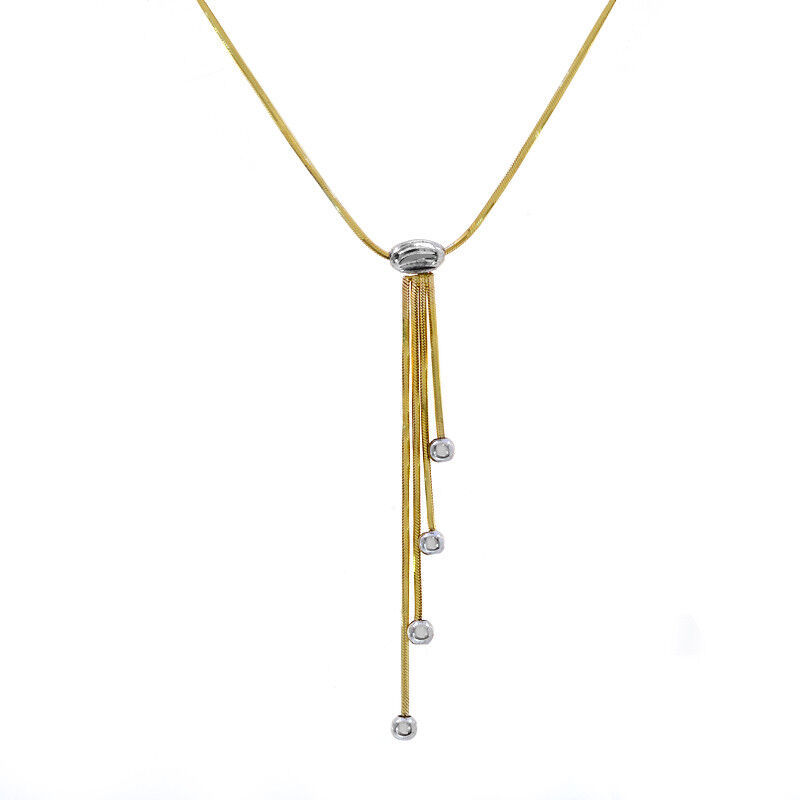 Primary image for 14K Yellow Gold Snake Chain Necklace With Movable Drop Pendant