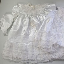 Vintage Infant Christening Dress Cape and Hat White Baby 2001 Lace Wedding - £20.50 GBP