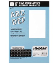 HeadLine Sign Self Stick Vinyl Letters, White, 6&quot;, Gothic, 39 Count, Per... - £14.23 GBP