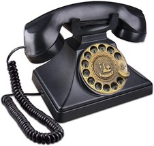 Ec Vision Rotary Phones For Landline, Retro Landline Telephone Old, Black - £54.94 GBP
