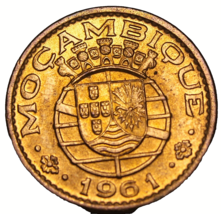 Mozambique 1961 20 Centavos Unc~Last Year Ever Minted~Free Shipping #A170 - $6.56