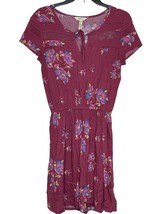 Matilda Jane Women Dress Art Class Cinched Waist Crochet Floral Maroon Size XS - £15.81 GBP