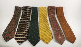 Vintage Lot of 6 Mens Ties-Par Excellence-Cuffs-Roundtree &amp; York-Most Silk - $4.24