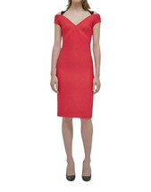 Yigal Azrouel stretch weave v neck sheath dress Red - $685.22 CAD