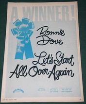 Ronnie Dove Cash Box Magazine Advertisement Vintage 1966 Let&#39;s Start All Over  - £15.92 GBP