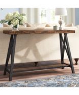 Table Console Wood Solid Entryway Shelf 47.25&#39;&#39; Rustic Two-toned Shelf M... - £160.35 GBP