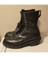 VTG Red Wing 699 Logger Work Boots Black Leather Vibram Soles Soft Toe M... - $239.18