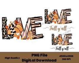 Love Fall Y&#39;All Png, Leopard Fall Png, Thanksgiving Png, Hello Pumpkin Png - £1.95 GBP