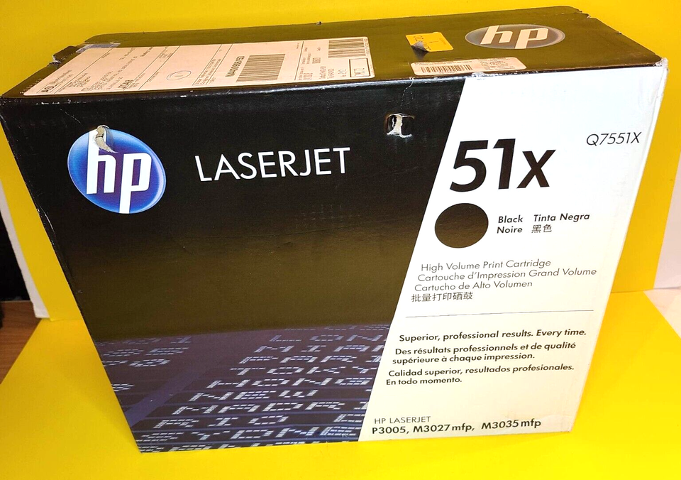 *BRAND NEW* HP LASERJET Q7551X 51x BLACK COLOR PRINTER TONER CARTRIDGE G... - $5.19