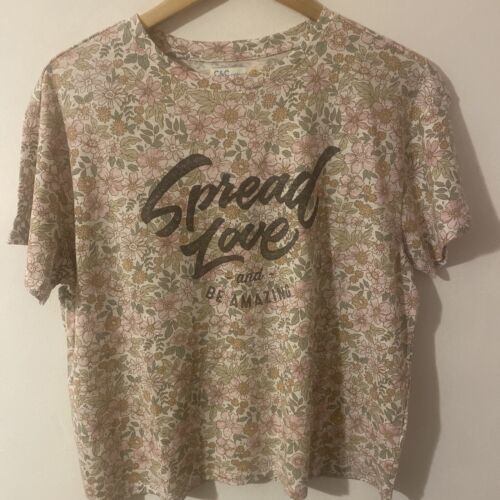 Primary image for NWT C&C California Women’s Floral Shirt "Spread Love And Be Amazing"