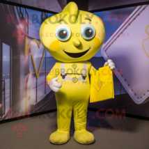 Lemon Yellow Love Letter mascot costume character dressed with a Cargo Pants and - $1,259.00