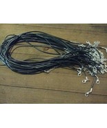 10 Black Braided Wax Cord Necklace Making 17.5&quot; 1.5mm Jewelry Supplies  - €5,01 EUR