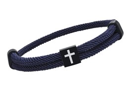Men Rope Cross Bracelet - Adjustable Tree - $40.52