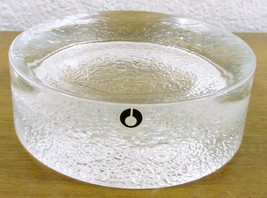 Vintage Swedish Pukeberg Concave Glass Bowl or Paperweight with Original... - £61.71 GBP