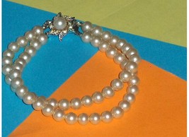Faux Cream Pearl Double Strand Bracelet  - £15.82 GBP