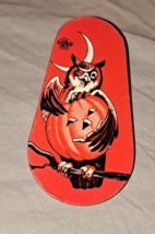 Halloween Tin Litho Noise Maker Owl Jack O Lantern US Metal Toy MFG Co. USA VTG - £40.33 GBP