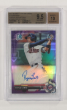 2017 Bowman Chrome Draft Autographs Royce Lewis Purple Refr. BGS 9.5 Gem... - £392.26 GBP