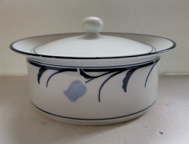 Vintage Dansk Tivoli Multitone Blue Floral White Lidded Casserole Servin... - £22.94 GBP