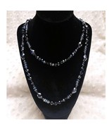 Vintage Chico&#39;s Signature Deep Navy &amp; Pale Blue Glass Bead 27&quot; Long Neck... - €27,13 EUR