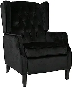 Christopher Knight Home Diana Wingback Recliner, Black + Dark Brown - £420.20 GBP