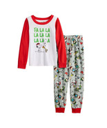 CLEARANCE Unisex Peanuts &quot;Fa La La&quot; Christmas Pajama Set Size 10 - £6.93 GBP