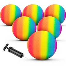 6 Pcs Rainbow Playground Balls For Kids, 5 Inch Kickball Dodgeball Handb... - $40.32