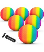 6 Pcs Rainbow Playground Balls For Kids, 5 Inch Kickball Dodgeball Handb... - £31.85 GBP