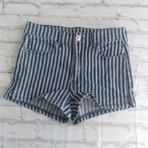 American Eagle Shorts Womens 6 Blue Striped Mid Rise Next Level Shortie - £16.82 GBP