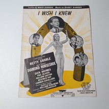 I Wish I Knew 1945 Grable Diamond Horseshoe Vintage Sheet Music Piano Voice - $14.03