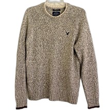 American Eagle Outfitters Ragg Wool Knit Sweater Chunky Crewneck Oatmeal VTG Y2 - £21.55 GBP