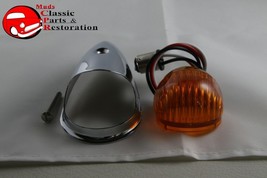 Guide Style Headlight Chrome LED Turn Signal Marker Light Housing Amber ... - $40.44