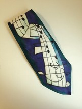 Heather Butlin Silks Mens Neck Tie 100% Silk Scotland Hand Painted Music... - £31.47 GBP