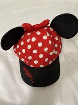 Disneyland Parks Minnie Mouse Hat Youth Ears Bow Polka Dot Snapback - $12.95