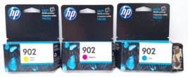 HP 902 Cyan + Magenta + Yellow Genuine EXP 2020 - $19.47