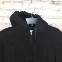 St. Johns Bay Womens Coat Medium Black Wool Blend Hooded - £23.91 GBP
