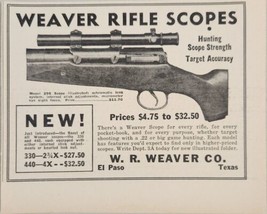 1937 Print Ad Weaver Rifle Scopes for Hunting &amp; Target Rifles El Paso,Texas - £11.16 GBP