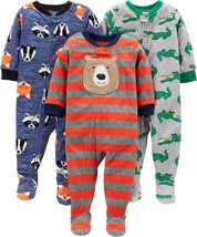 Carter&#39;s Infant Boys&#39; 3-Pack Loose-Fit Fleece Footed Pajamas - Size: 24 ... - £14.70 GBP