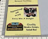 Vintage Matchbook Cover  Western Steer Steakhouse  80 + Locations  gmg  ... - $14.85